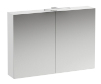 Base zrcadlová skříňka 100 x 70 cm, s osvětlením a zásuvkou, bílá/mat, H4028521102601, Laufen