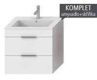 Cube/Suite Roca skříňka s 2 zásuvkami s umyvadlem 65 x 43 cm bílá, chrom, TK453602_bílá/chro, JIKA