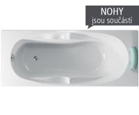 Ibiza vana akrylátová 170 x 70 cm, bílá včetně nohou, V112170N04T01001, Teiko