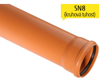 KGEM kanalizační trubka SN8 silnostěnná 250 x 7,3 x 5000 mm, 224190, OSMA