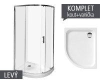 Komplet Tigo sprchový kout asymetrický 100 x 80 cm profil:stříbro, výplň:transparent + vanička levá, TK51211002668_L, JIKA