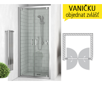 LLDO2 sprchové dveře dvoukřídlé do niky LLDO 2/1000 (975-1005mm), profil:brillant, výplň:transparent, 552-1000000-00-02, Roth