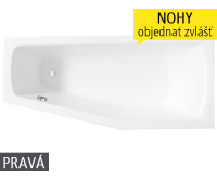 Mini vana akrylátová 160 x 70/50 cm, pravá, bílá, N-8000074, Roth