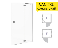 Pure sprchové dveře levé 800/1950 (785-805mm) profil:stříbro, výplň:transparent, H2544200026681, JIKA