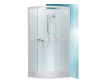 Simple sprchový box 800 profil:bílý, výplň:transparent + vanička a baterie