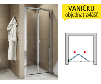 TOPK sprchové dveře zalamovací 800 (775-825 mm) profil:matný elox, výplň:čiré sklo, TOPK08000107, Ronal