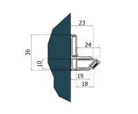 VESC50 Nástěnný profil s magnetickým těsněním 2000 mm aluchrom, V.ESC.50, Ronal