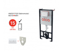 Závěsný WC komplet Alca Plast AM101/1120 do sádrokartonu 3v1, AM101/1120-3:1, Alcadrain