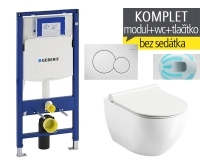 Závěsný WC komplet T-06 Duofix + Chrome UNI RIMOFF klozet závěsný 51 cm, T-06 RCR, Geberit