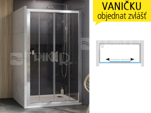 10DP4 sprchové dveře 10DP4-120 (1180-1220mm) profil:satin, výplň:transparent