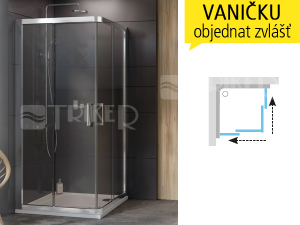 10RV2 sprchový kout 10RV2-80 (780-800mm) profil:bílý, výplň:transparent