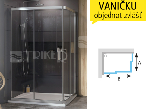 10RV2K sprchový kout 10RV2K-110 (1080-1100mm) profil:satin, výplň:transparent