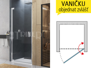 CA1C Sprchové dveře levé, 700mm, profil:aluchrom, výplň:čiré sklo