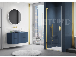 CA1C Sprchové dveře levé, 900mm, profil:zlatá, výplň:čiré sklo
