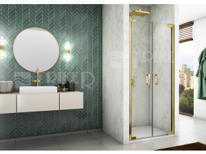 CA2C sprchové dveře dvoukřídlé, 900mm, profil:zlatá, výplň:čiré sklo