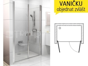CSDL2 sprchové dveře CSDL2-100 (975-1005mm) profil:bílý, výplň:transparent