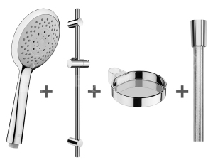 Cubito-N sprchový set - ruční sprcha kulatá 4 funkce,tyč, mýdelník, hadice 170 cm