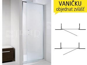 Cubito pure sprchové dveře jednokřídlé 100 cm (965-995mm) profil:stříbro, výplň:arctic