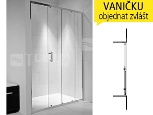 Cubito pure sprchové dveře posuvné 120 cm (1165-1195mm)profil:stříbro, výplň:transparent
