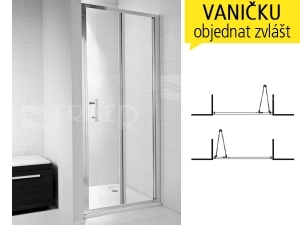 Cubito pure sprchové dveře skládací 80 cm (765-795mm) profil:stříbro, výplň:transparent