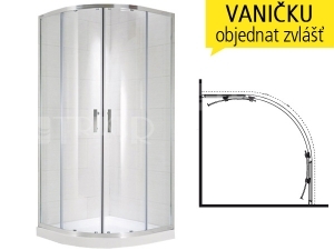Cubito pure sprchový kout 4dílný 80 x 80 cm R540 (780-795 mm) profil:stříbro, výplň:transparent