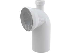 Dopojení k WC - koleno 90° s přípojkou Alca plast A90-90P40 110 mm bílé