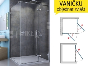ES13 Sprchové dveře pravé 1000/2000 profil:aluchrom, výplň:čiré
