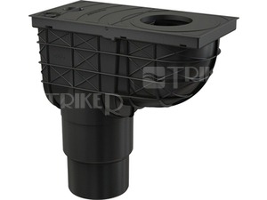 Lapač střešních splavenin AGV4H spodní černý hranatý 125/110 mm pro hranaté svody