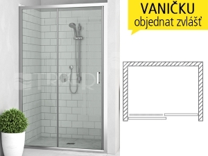 LLD2 sprchové dveře posuvné do niky LLD 2/1400 (1370-1405mm) profil:brillant, výplň:transparent