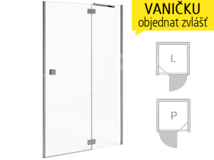 Pure sprchové dveře pravé 1000/1950 (985-1005mm) profil:stříbro, výplň:transparent