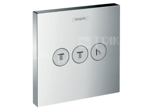 Select sprchový podomítkový tlačný ventil pro 3 spotřebiče, chrom