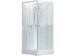 Simple Square sprchový box 80 x 80 cm, profil:bílý, výplň:transparent