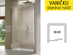 TLS2 sprchové dveře jednodílné, posuvné levé 1200 (1175-1225 mm) profil:aluchrom, výplň:čiré sklo