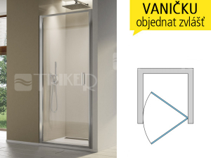 TLSP sprchové dveře jednokřídlé 750 (725-775 mm) profil:aluchrom, výplň:čiré sklo