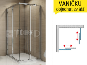 TOPAC sprchový kout s posuvnými dveřmi 700 (685-710 mm) profil:aluchrom, výplň:čiré sklo