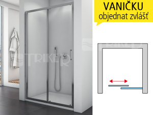 TOPS2 sprchové dveře jednodílné, posuvné 1600 (1575-1625 mm) profil:aluchrom, výplň:čiré sklo